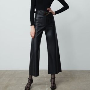 Zara Straight Leg Leather Pants